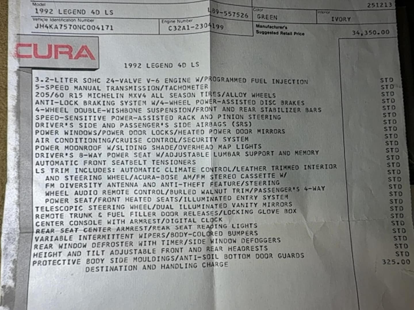1992 Acura Legend LS thumbnail 16