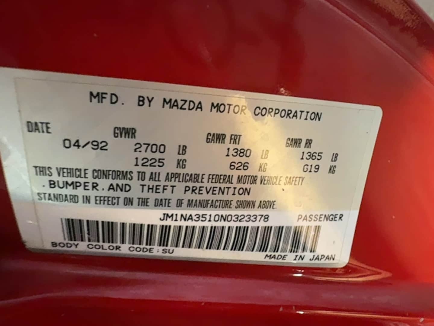 1992 Mazda MX-5 Miata thumbnail 8