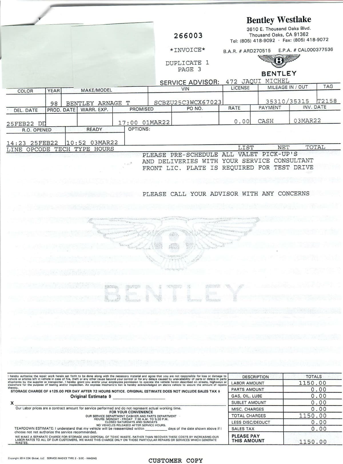 1998 Bentley Continental T RSE thumbnail 20