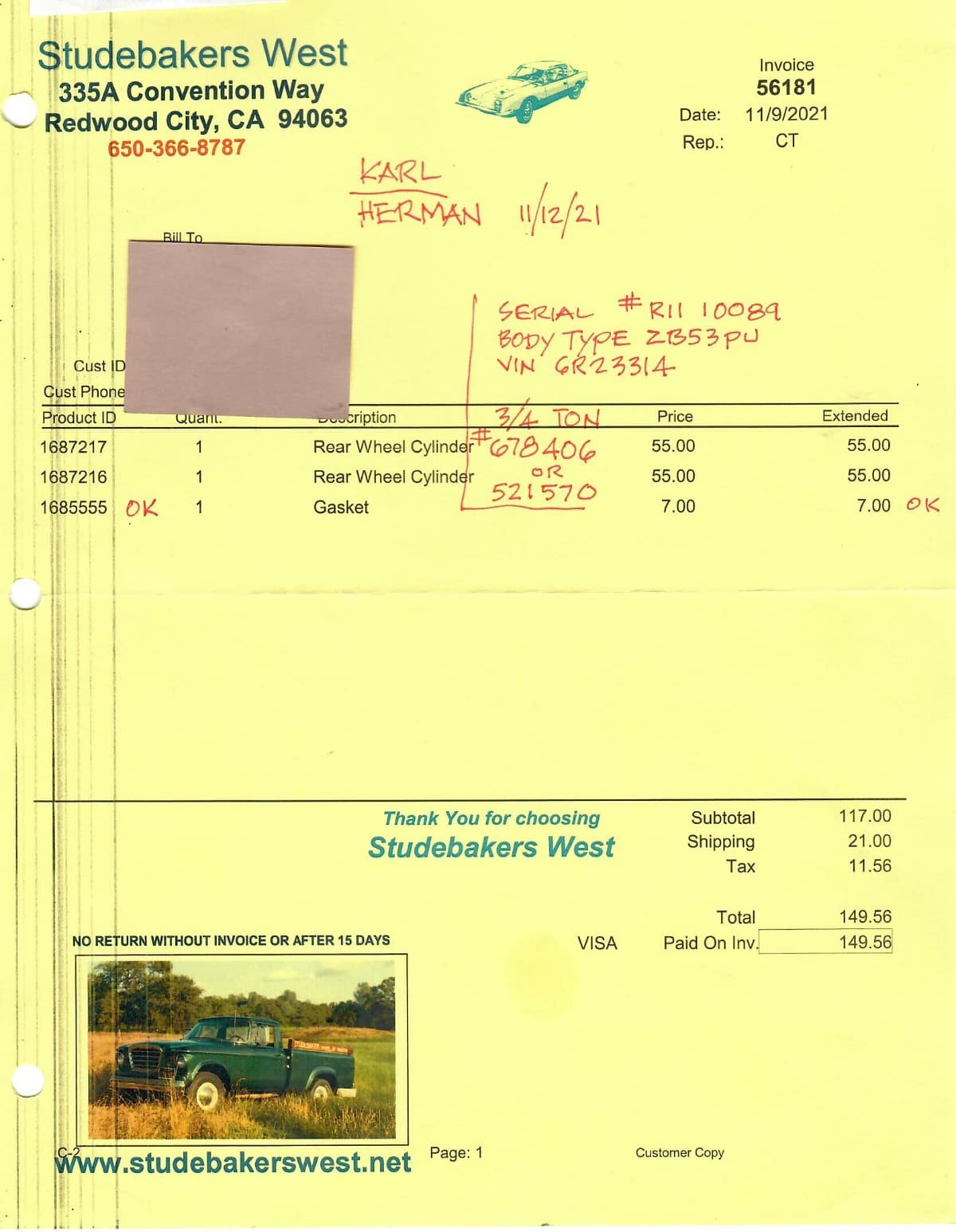 1953 Studebaker 2R11 Pickup thumbnail 20