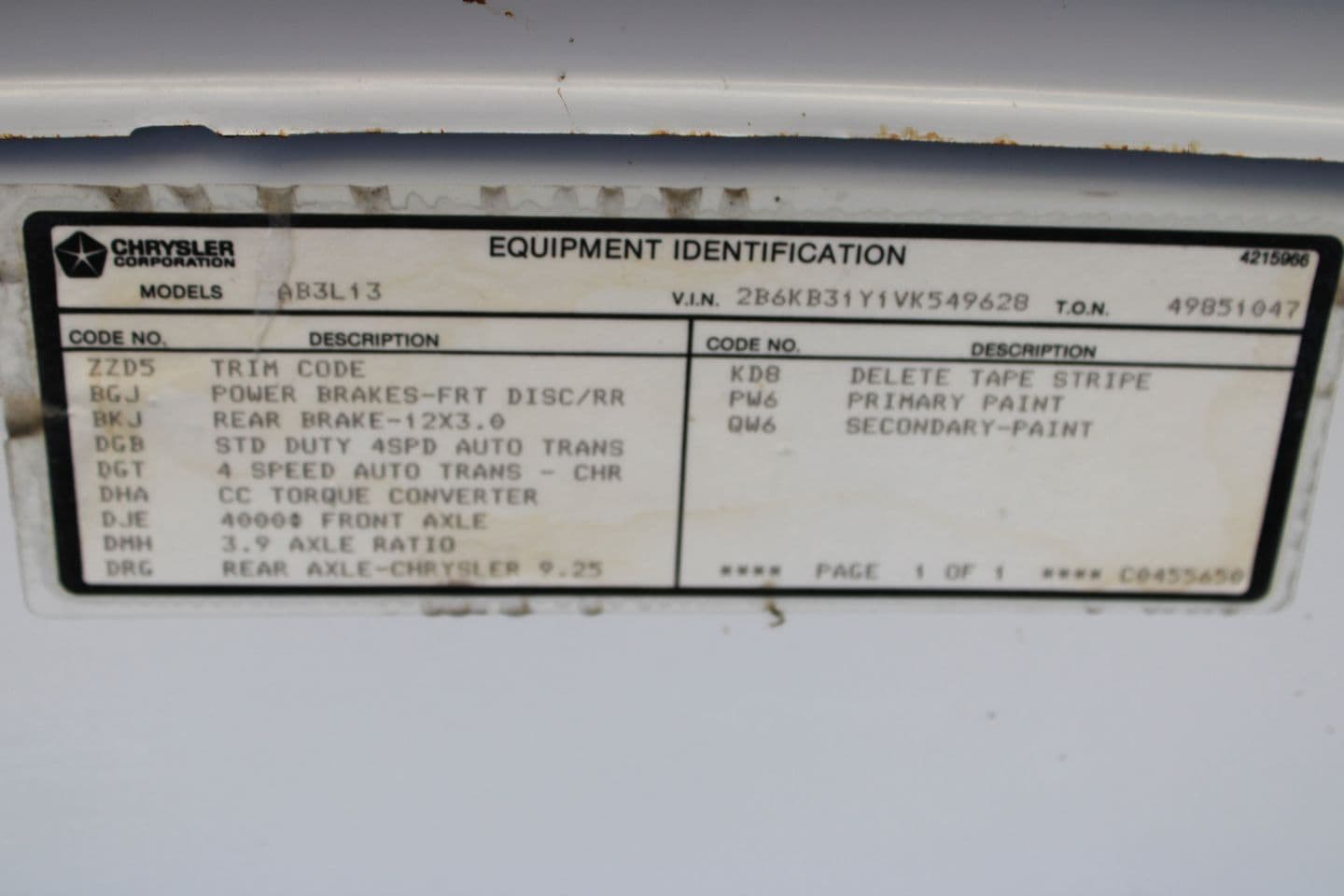 1997 Dodge Ram Van 3500 Pleasure Way — photo 30