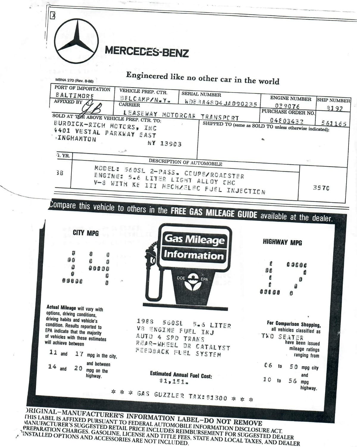 1988 Mercedes 560SL — photo 30